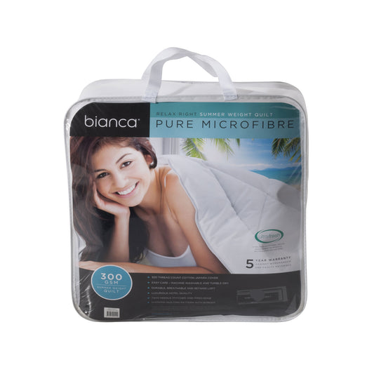 300GSM Relax Right Summer Microfibre Quilt | Single | Bianca
