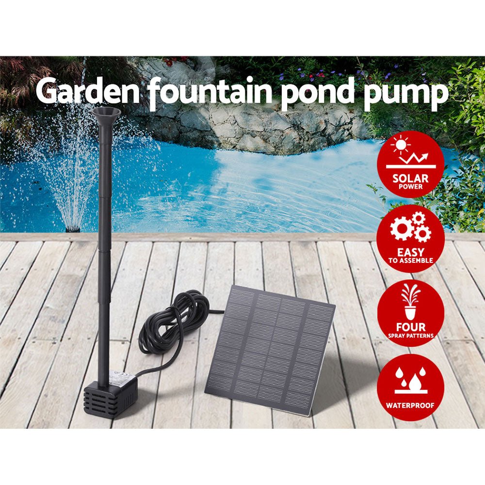 Home & Garden > Fountains > Fountain & Ponds Accessories - Gardeon Solar Pond Pump Submersible Water Fountain Kit 2.6FT - Garden Yard