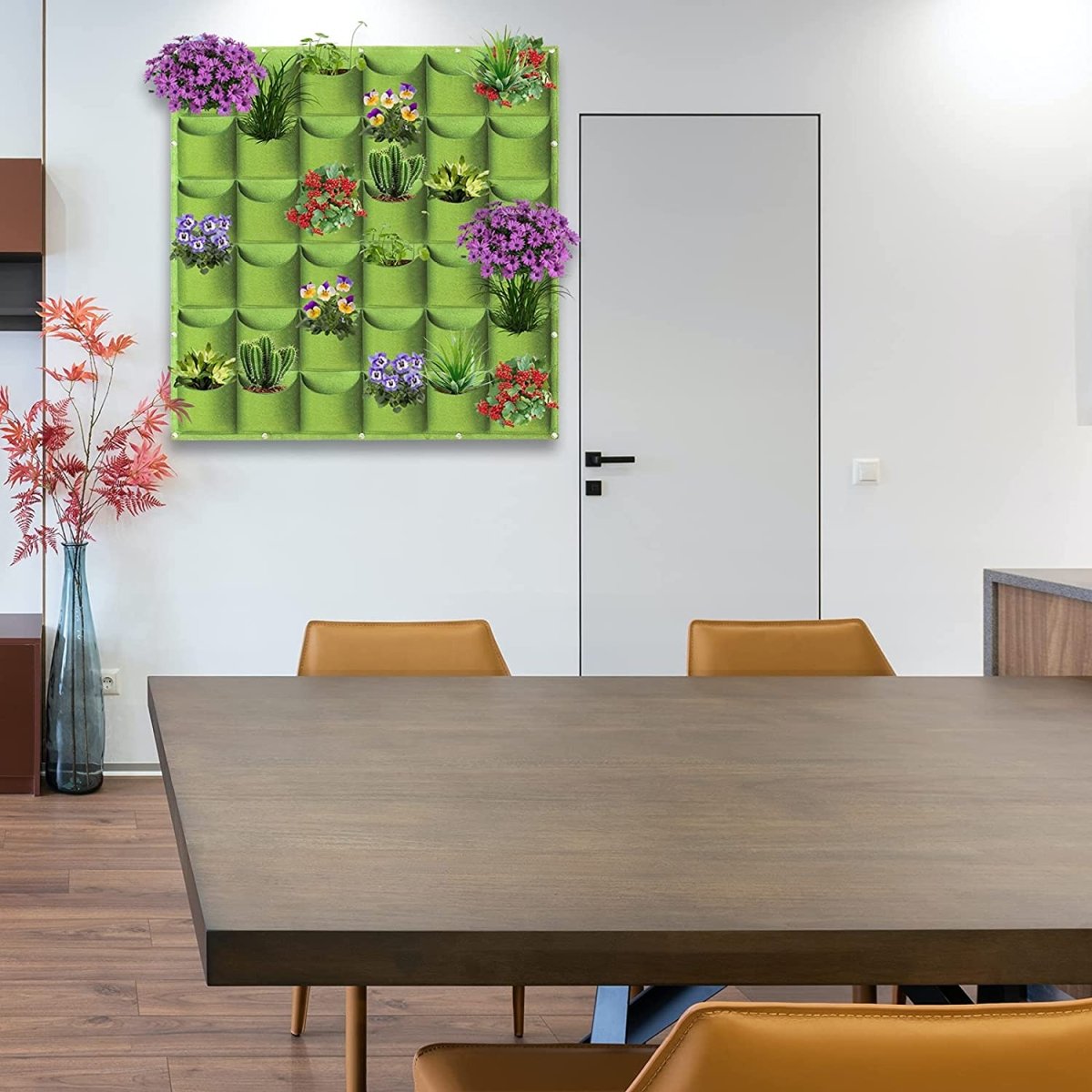 Home & Garden > Garden Beds > Grow Bags - 36 Pockets Wall Hanging Planter Planting Grow Bag Vertical Garden Vegetable Flower Green - Garden Yard