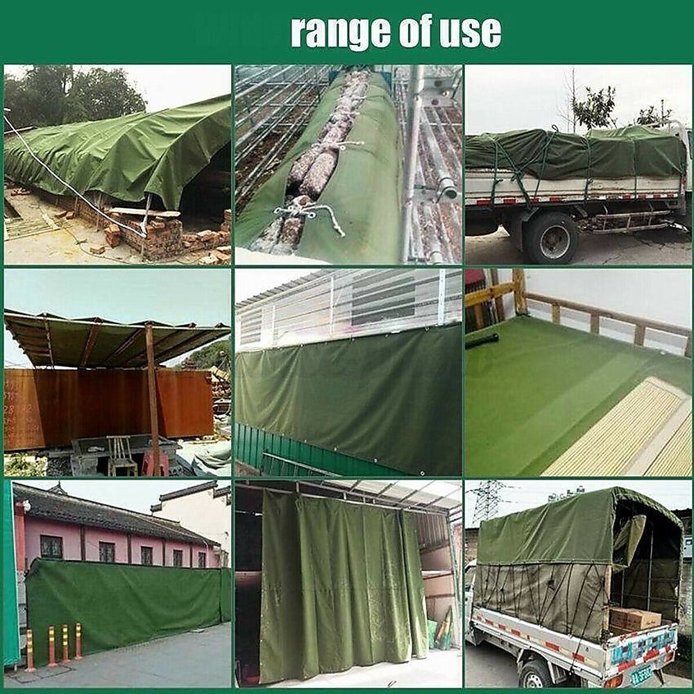 Home & Garden > Shading > Awnings - 3x4M Army Heavy Duty Waterproof Canvas Tarp Tarpaulin Sun Blocked Dustproof - Garden Yard