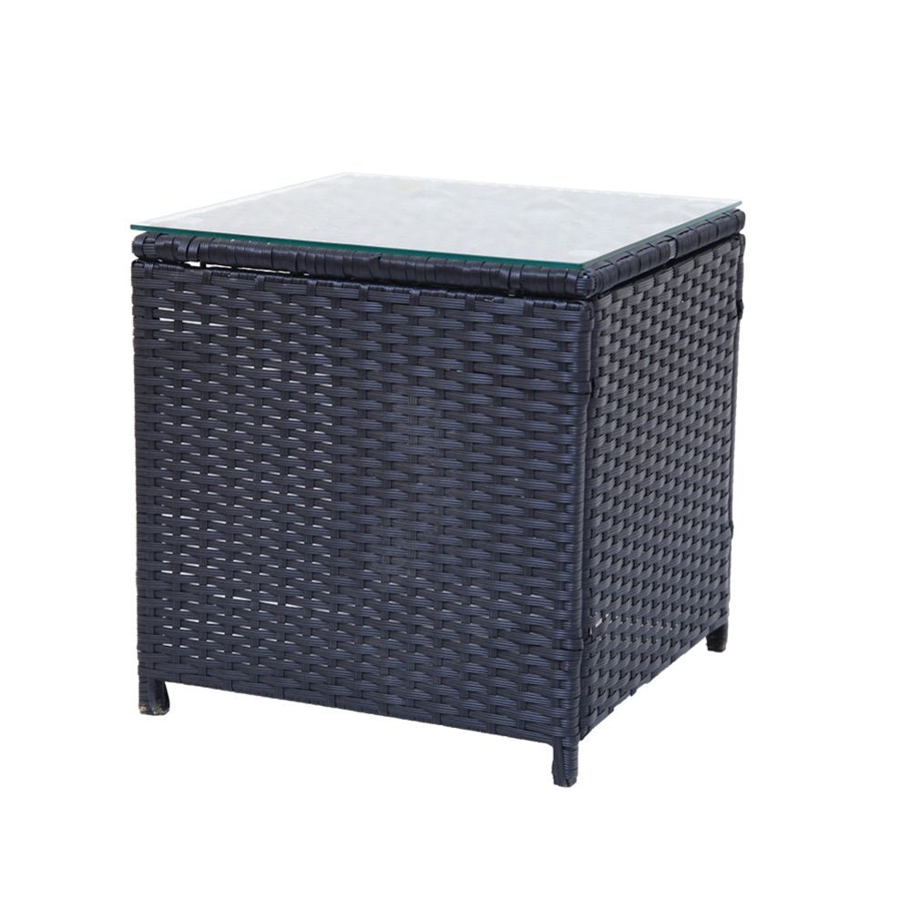 Furniture > Outdoor - 3PC Outdoor Table and Chairs Set - Black - Garden Yard