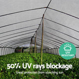 1.83m wide by 50m long 50 percent sandstone shade cloth installed over Australian greenhouse