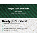 100gsm HDPE 50 percent green heavy duty shade cloth roll measuring 1.83m width by 20m length