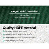 100gsm HDPE 50 percent green heavy duty shade cloth roll measuring 1.83m width by 30m length