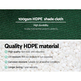 100gsm HDPE 50 percent green heavy duty shade cloth roll measuring 3.66m width by 10m length