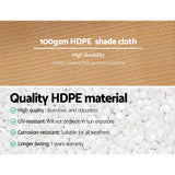 100gsm HDPE 50 percent sandstone heavy duty shade cloth roll measuring 1.83m width by 20m length