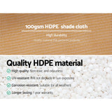 100gsm HDPE 50 percent sandstone heavy duty shade cloth roll measuring 3.66m width by 30m length