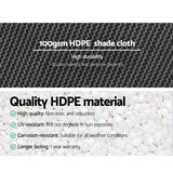 100gsm HDPE 10 percent white heavy duty shade cloth roll measuring 3.66m width by 10m length