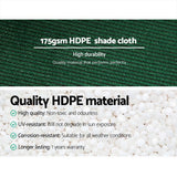 Close up of 175gsm UV stabilized HDPE mono tape knitted green shade cloth fabric
