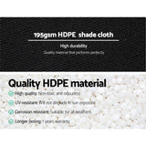 195gsm HDPE 90 percent black heavy duty shade cloth roll measuring 1.83m width by 30m length