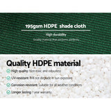 195gsm 90 percent green HDPE shade cloth measuring 3.66m width by 10m length with quality material