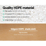195gsm HDPE 90 percent sandstone heavy duty shade cloth roll measuring 1.83m width by 10m length
