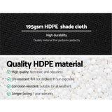 Macro close up of heavy duty 195g/m2 UV stabilized HDPE mono tape knitted black shade cloth fabric