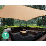 and 2x4m rectangular waterproof shade sail installed with a slope providing rain and sun protection over outdoor patio