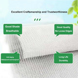 Image of a white 2x6m shade net with labels highlighting qualities like shade, breathability, quality, durability, and longevity.