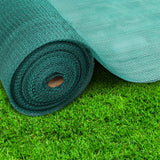 Close up detail of 80gsm 30 percent green mono tape knitted HDPE bulk shade cloth roll showing non fraying lock stitch mesh