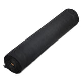 Close up detail of 80gsm 30 percent black mono tape knitted HDPE bulk shade cloth roll showing non fraying lock stitch weave