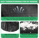 3m by 6m rectangular black shade net 95% shade, high permeability and resistant to heavy snow or winds