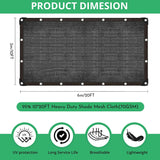 Diagram showing 3m by 6m rectangular black shade net dimensions and perimeter eyelet placements.