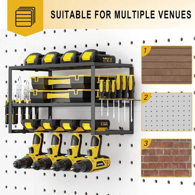  - 40cm Power Tool Organizer 4 Layers Garage Tool Storage Rack Workshop Tool Shelf Drill Pliers Hammer Rack - Garden Yard