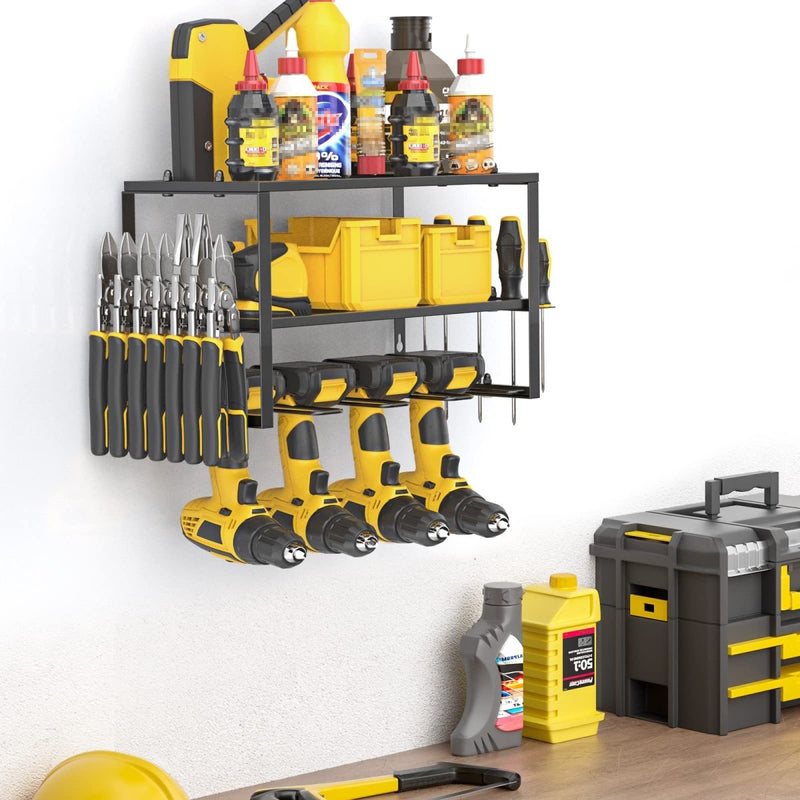  - 40cm Power Tool Organizer 4 Layers Garage Tool Storage Rack Workshop Tool Shelf Drill Pliers Hammer Rack - Garden Yard