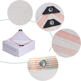 55 percent white heavy duty pre-cut shade net cover measuring 10x10ft with aluminium grommets and reinforced edges