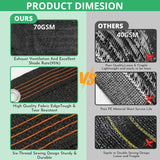 Detailed view of 70gsm high-density polyethylene black mesh weave showing breathable fabric construction