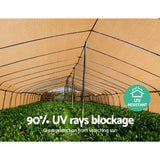 3.66m high beige 90 percent shade cloth covering a greenhouse in Australia