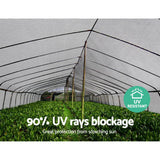 3.66m wide white 90 percent shade cloth installed over a greenhouse