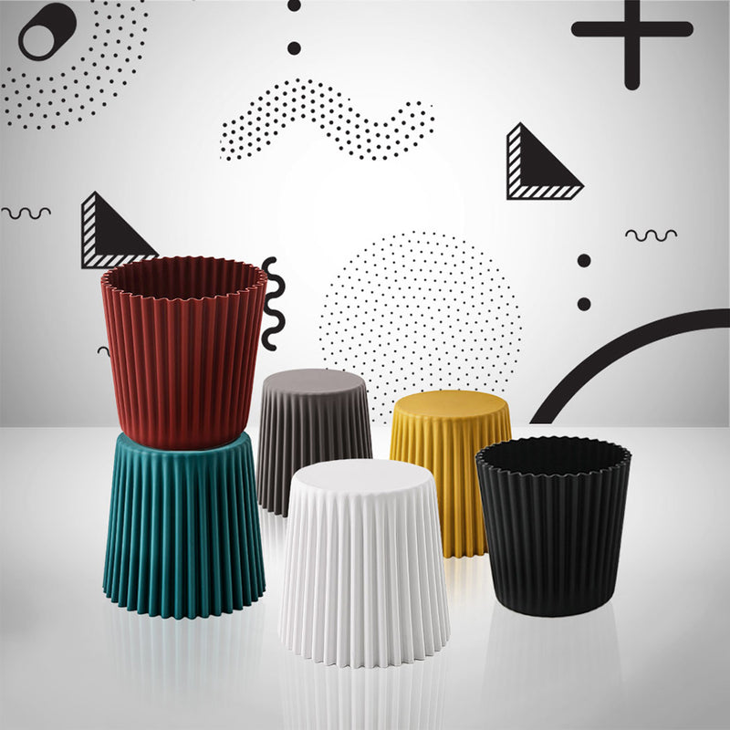 Artiss 2x Bar Stools Cupcake Plastic Foot Stool White