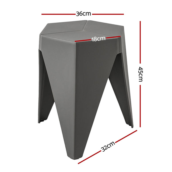 Stackable Bar Stools | Puzzle Stool | Artiss | 4Pcs | Grey Colour