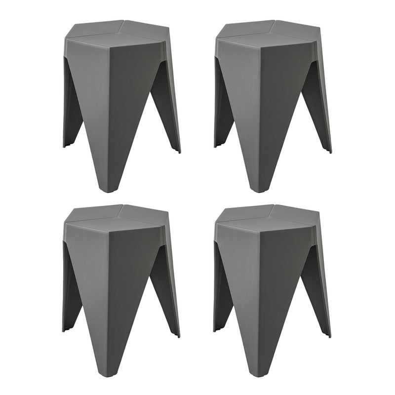 Stackable Bar Stools | Puzzle Stool | Artiss | 4Pcs | Grey Colour