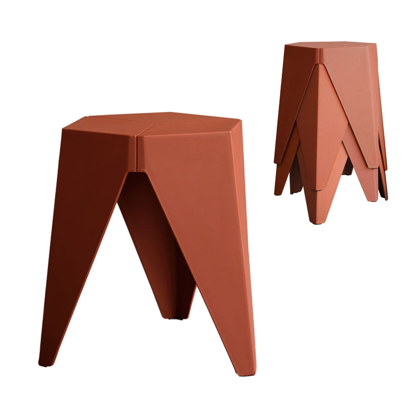 Stackable Bar Stools | Puzzle Stool | Artiss | 4Pcs | Red
