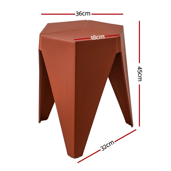 Stackable Bar Stools | Puzzle Stool | Artiss | 4Pcs | Red