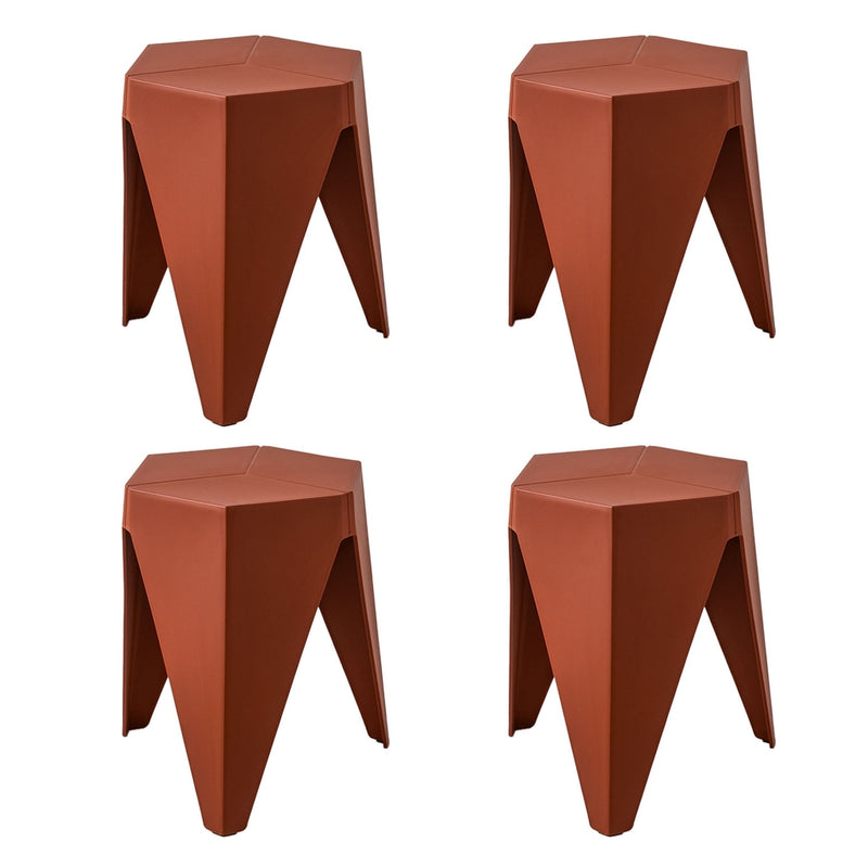 Stackable Bar Stools | Puzzle Stool | Artiss | 4Pcs | Red