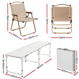 7pc Outdoor Camping Table Chair Set - Foldable Aluminium Portable Picnic Set