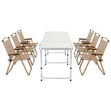 7pc Outdoor Camping Table Chair Set - Foldable Aluminium Portable Picnic Set