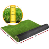 Prime Turf Artificial Grass 30mm 2mx5m Synthetic Fake Lawn Turf Plastic Plant 4-coloured