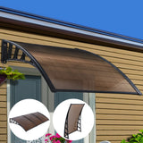 Instahut Window Door Awning Canopy 1.5mx3m Brown Sheet Black Plastic Frame