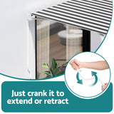 Instahut Retractable Folding Arm Awning Manual Sunshade 2.5Mx2M Grey White