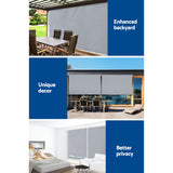 Instahut 3X2.5M Outdoor Blinds Awning Roll Down Screen Fabric Blinds Outdoor Window Shade Grey