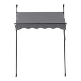 Instahut Window Fixed Pivot Arm Awning Outdoor Door Canopy 2X1.8M Grey