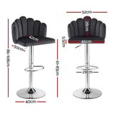 Artiss Bar Stool X2 Kitchen Dining Counter Gaslift Chair Adjustable Velvet Grey