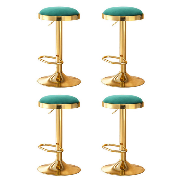 4x Artiss Bar Stools Kitchen Dining Chairs Velvet Padded Stool Green