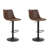 Artiss 2x Bar Stools Vintage Swivel Gas Lift Brown