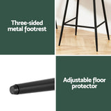 Artiss 2x Bar Stools Kitchen Dining Chair Counter Stool Tub Velvet Metal Green