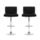 Artiss 2x Bar Stools Gas Lift Leather Chairs Black