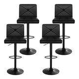 Artiss 4x Bar Stools Gas Lift Leather Chair Black