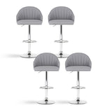 Artiss 4x Bar Stools Kitchen Swivel Gas Lift Counter Chair Shell Leather Grey