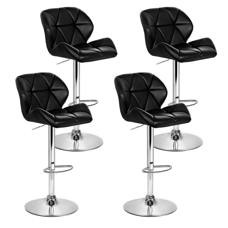 Artiss 4x Bar Stools Gas Lift Padded Leather Black